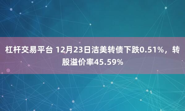 杠杆交易平台 12月23日洁美转债下跌0.51%，转股溢价率45.59%