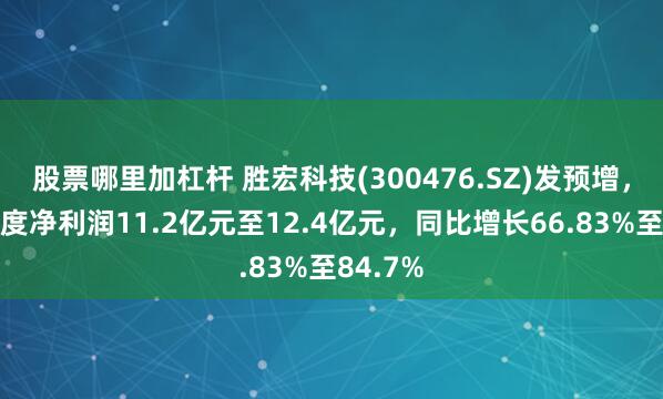 股票哪里加杠杆 胜宏科技(300476.SZ)发预增，预计年度净利润11.2亿元至12.4亿元，同比增长66.83%至84.7%